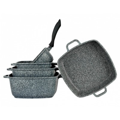 Die-cast  Aluminum   caseserole  set  Granite coating  casserole  set