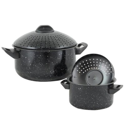 The Home use casselman 4-Piece Black Nonstick Pasta Pot Cookware Set with Lids